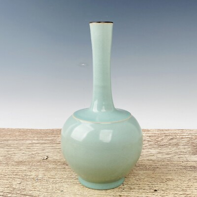 #ad 11.4quot; China Porcelain song dynasty longquan kiln museum mark cyan sky Ball Vase $293.99