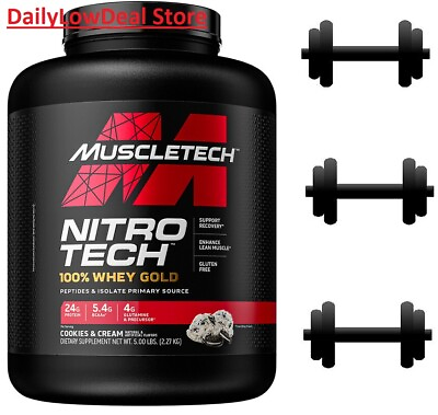 #ad Muscletech Nitro Tech 100% Whey Gold Cookies and Cream 5lbs $73.90