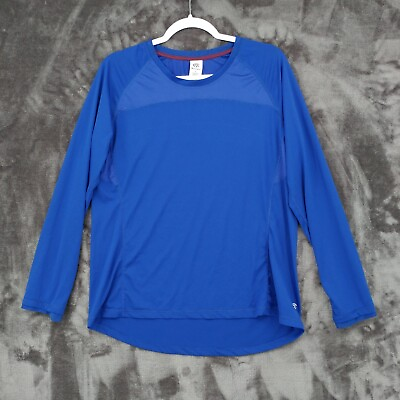 #ad Champion C9 Womens Large Blue Long Sleeve Pullover Athletic Shirt Top $12.99