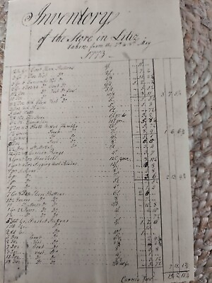 #ad Dated 1773 Store Inventory Ledger See Photos $195.00