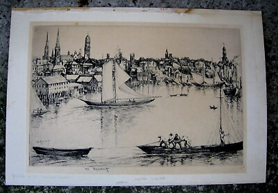 #ad Signed Ltd. Edition quot;Gloucester #1 American Venicequot; 1925 by William Meyerowitz $95.00