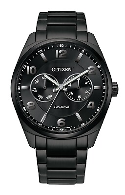 #ad Citizen Eco Drive Men#x27;s Day Date Indicator Black Watch 43MM AO9028 58E $134.99