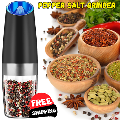 #ad Automatic Gravity Electric Salt and Pepper Grinder Mill Shakers Kit Adjustable $14.75