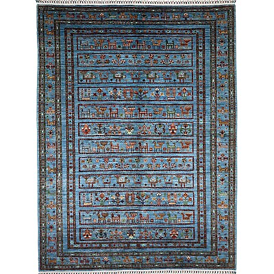 #ad Handmade 6#x27; x 8#x27; Blue Oriental Afghan Tribal Wool Area Rug $1116.00