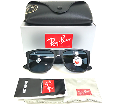 #ad Ray Ban Sunglasses RB4165 JUSTIN 622 2V Matte Black Rubberized Polarized Lenses $99.99