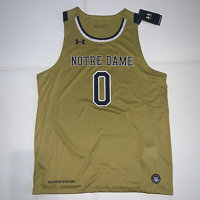 #ad Notre Dame Basketball Under Armour Jersey #0 Size Medium Carey Booth NWT Gold $29.99