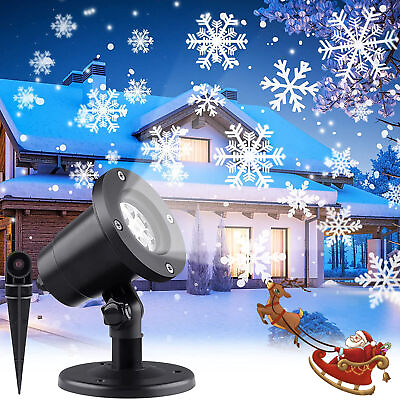 #ad Snowflake Projector Light LED Laser Lamp Xmas Gift Party Decor Christmas Movable $14.99
