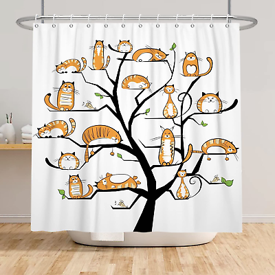 #ad Renaiss 72x72 Inch Cute Cat Shower Curtain for Kids inch Wyts01517 $24.98