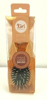 #ad Tiri Pro Mini Chrome Brush Rose Gold Boar Bristle Pocket Detangling Brush Static $15.99