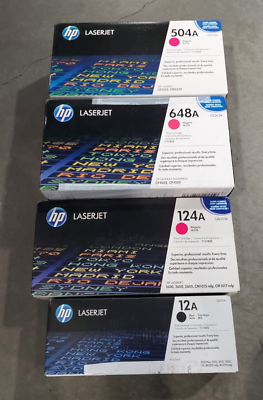 #ad Lot of 4 Misc HP Toner boxes 3xMagenta 1xBlack ALL NEW SEALED READ for spec #69 $74.96