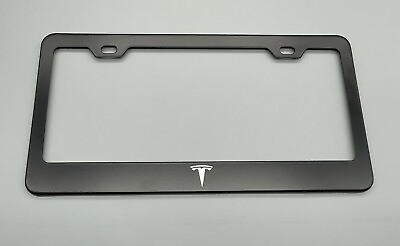#ad Tesla Logo Laser Engraved License Plate Frame Stainless Steel Rust Free $10.00