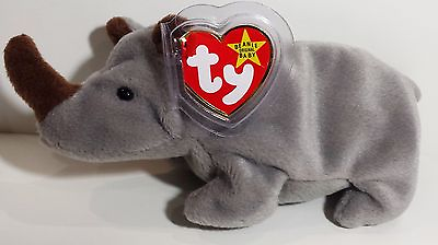 #ad TY Beanie Babies quot;SPIKEquot; the RHINOCEROS MWMT RETIRED A MUST HAVE GREAT GIFT $1.75