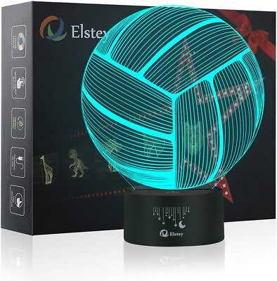 #ad Volleyball 3D Lamp Optical Illusion Night Light 7 Color Changing Touch Switch A $19.99