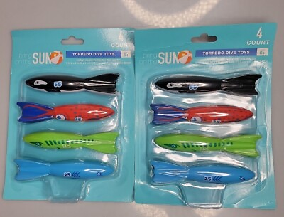 #ad 2 Packs of 4 Count New Torpedo Dive Toys 5quot;x1quot;x1quot; Each Pack Sealed $5.00