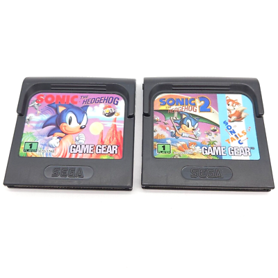 #ad Sonic 2 The Hedgehog amp; Sonic The Hedgehog Sega Game Gear 2 Cartridge Case Lot $19.99