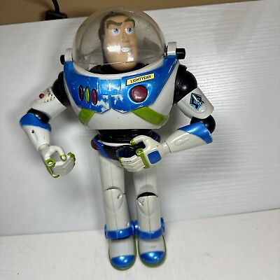 #ad Vtg Disney Pixar Buzz Lightyear Talking Action Figure 12quot; 2001 Toy Story Rare $17.09