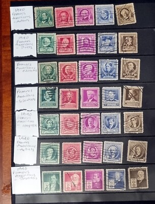#ad USA vintage stamps Famous Americans GBP 15.00