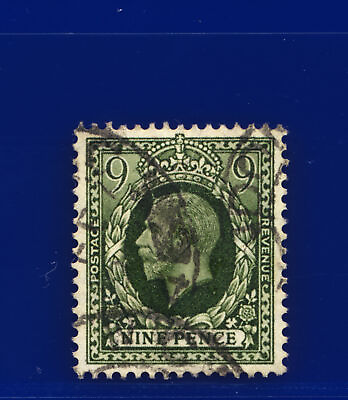 #ad 1935 SG447 9d Deep Olive Green N60 Fair Used ecmg GBP 1.97