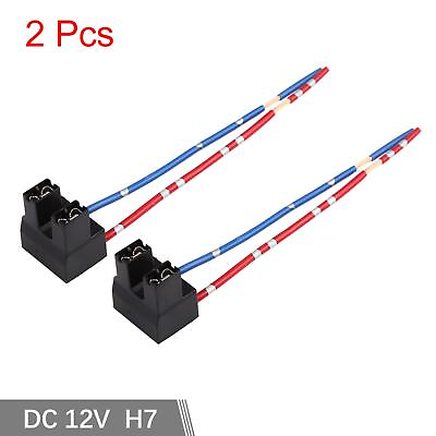 #ad DC 12V H7 Car Light Socket Headlight Wire Harness Extension Female Adapter 2pcs $8.45