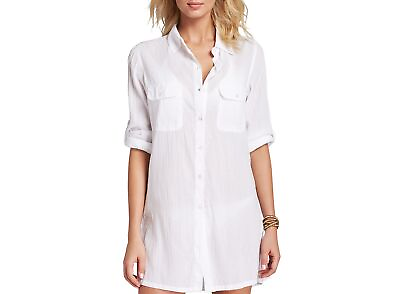 #ad LAUREN Ralph Lauren Womens Cover up Flap Pockets White XL US 16 18 One Size $63.75