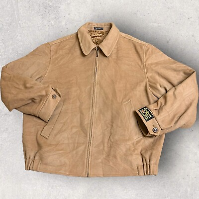 #ad NEW San Felice Cashmere Wool Blend Italian Bomber Winter Jacket Mens 2XL NOS $64.75