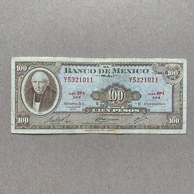 #ad Mexican 100 Pesos Billetes 1972 Mexico Currency Banknote Paper Money Memorabilia $17.95