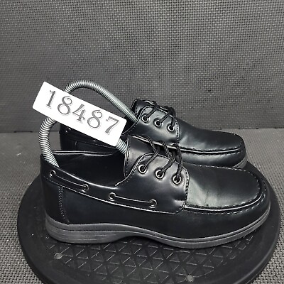 #ad Josmo Tie On School Dress Shoes Youth Sz 3 Black Casual Oxfords Loafers $23.75