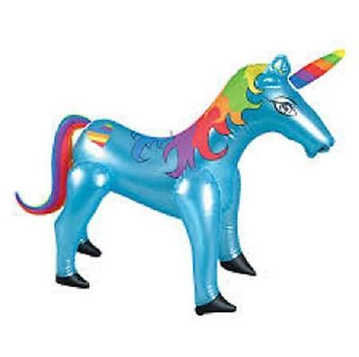 #ad 2 BLUE INFLATABLE UNICORNS 24quot; Rainbow Fantasy Blow Up Free Shipping $9.22