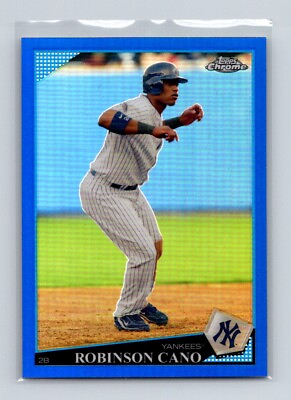 #ad 2009 Topps Chrome Robinson Cano #163 New York Yankees Blue Refractors # 199 $7.50