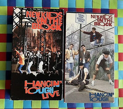 #ad NKOTB New Kids On the Block VHS Video Tape Lot Hangin#x27; Tough amp; Live Vintage $18.99
