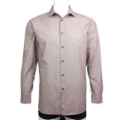 #ad Mens John Varvatos Star USA Shirt Large Slim Fit Long Sleeve Casual Button Check $22.99