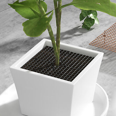 #ad Plant Pot Grid Hollow Out Pet Baby Proof Black Brown Plant Pot Soil Cover $9.79
