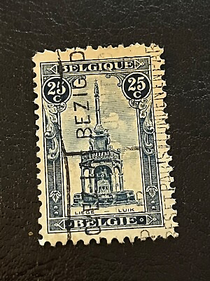 #ad 🔥Belgium 1919 25c Liege Stamp Rare $75.00