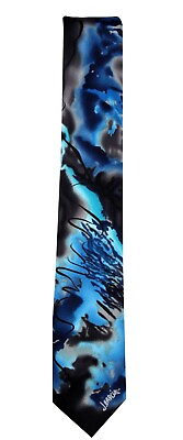 #ad Men#x27;s Jerry Garcia Designer Abstract Necktie Black and Blue NWT $32.95