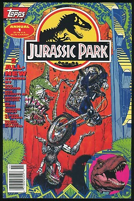 #ad Jurassic Park Annual 1 Comic Topps Hostile Dinosaurs 1993 movie prequel T rex $30.00