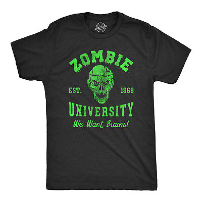 #ad Mens Zombie University T Shirt Funny Undead Academy Tee For Guys $14.00
