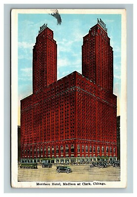 #ad Morrison Hotel Madison at Clark Chicago IL c1925 Cars Bus Vintage Postcard $7.99