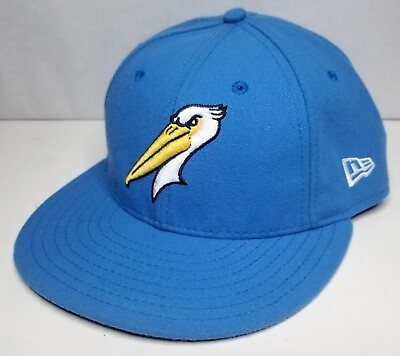 #ad Myrtle Beach Pelicans New Era 59Fifty Fitted Hat Size 7 3 4 Made in USA $49.99