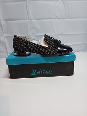 #ad Bellini Women#x27;s Dress Shoes Black White With Silver Heel Size 10W $19.99