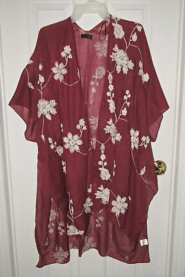 #ad Womens Kimono Cover Up Embroidered Shawl Cardigan Robe $19.98