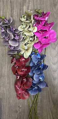 #ad Set of 5 Artificial 28 inch Tall Phalaenopsis Orchids $10.00