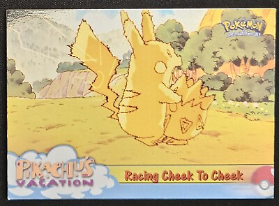#ad Holo Racing Cheek To Cheek #48 Topps Pikachu#x27;s Vacation Blue Label Pokémon MP $3.99