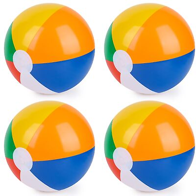 #ad 4PCS Beach Balls for Kids 12inch Beach Ball Bulk Inflatable Pool Beach Balls... $9.34