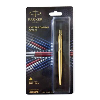 #ad Parker JOTTER Gold Trim GT Ball Point Pen Blue Ink Fine Tip New Jotter $10.00