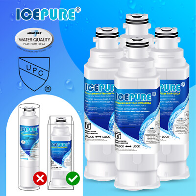 #ad 4 Pack Fit For Samsung DA97 17376B HAF QIN EXP Refrigerator Water Filter Icepure $37.23