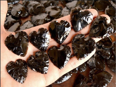 #ad Natural Black Obsidian Heart Loose Gemstone Black Obsidian Heart Gems $12.35