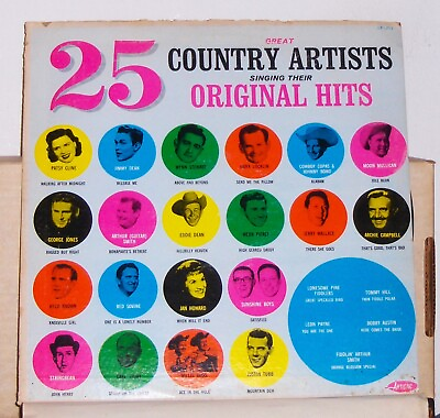 #ad 25 Great Country Artists Singing Their Original Hits 1964 Vinyl LP Record Album $15.97