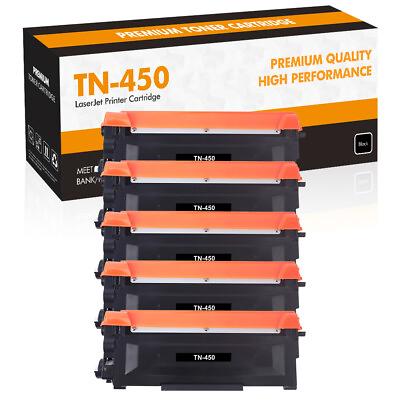 #ad 5x High Yield Compatible with Brother TN450 Black Toner HL 2240 2270 MFC 7360N $39.99