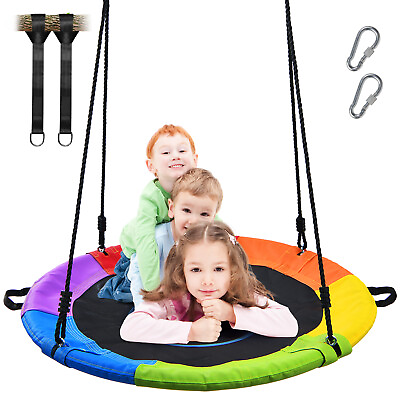 #ad 40quot; Saucer Tree Swing for Kids Adults Waterproof Outdoor Round Disc Swing 700lbs $56.52