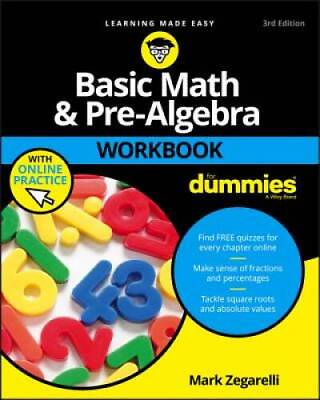 #ad Basic Math and Pre Algebra Workbook For Dummies Paperback GOOD $5.64